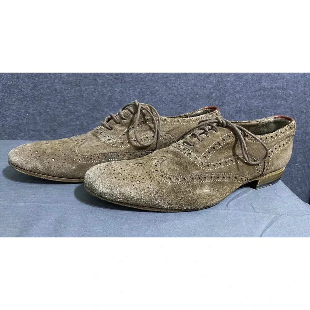 Paul Smith Brogue Shoes Men‎ Sand Size 7 Lace Up Oxford Detail Formal Suede